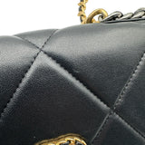 シャネル CHANEL CHANEL 19 チェーンウォレット AP0957 ブラック ゴールド/シルバー金具 シャイニーラム レディース ショルダーバッグ