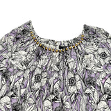 グッチ GUCCI スタッズ装飾花柄ワンピース 310749 パープル レーヨン レディース ワンピース