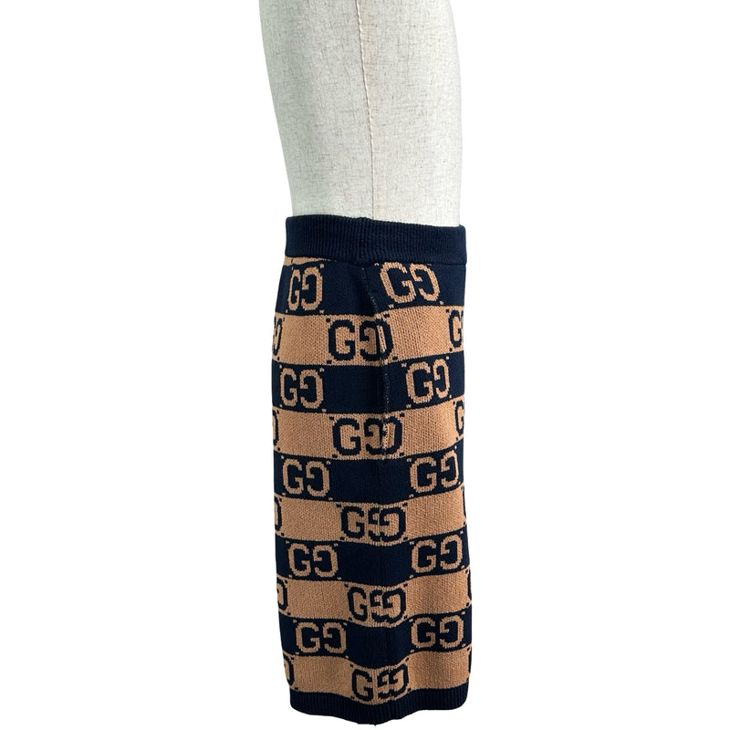 グッチ GUCCI ハーフパンツ コットン ネイビー系 グッチ GUCCI GG総柄コットンニットハーフパンツ 752098 ネイビー
