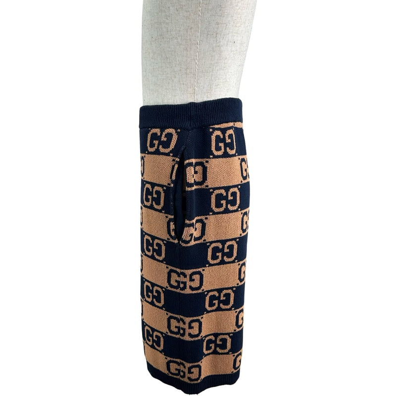 グッチ GUCCI GG総柄コットンニットハーフパンツ 752098 ネイビー