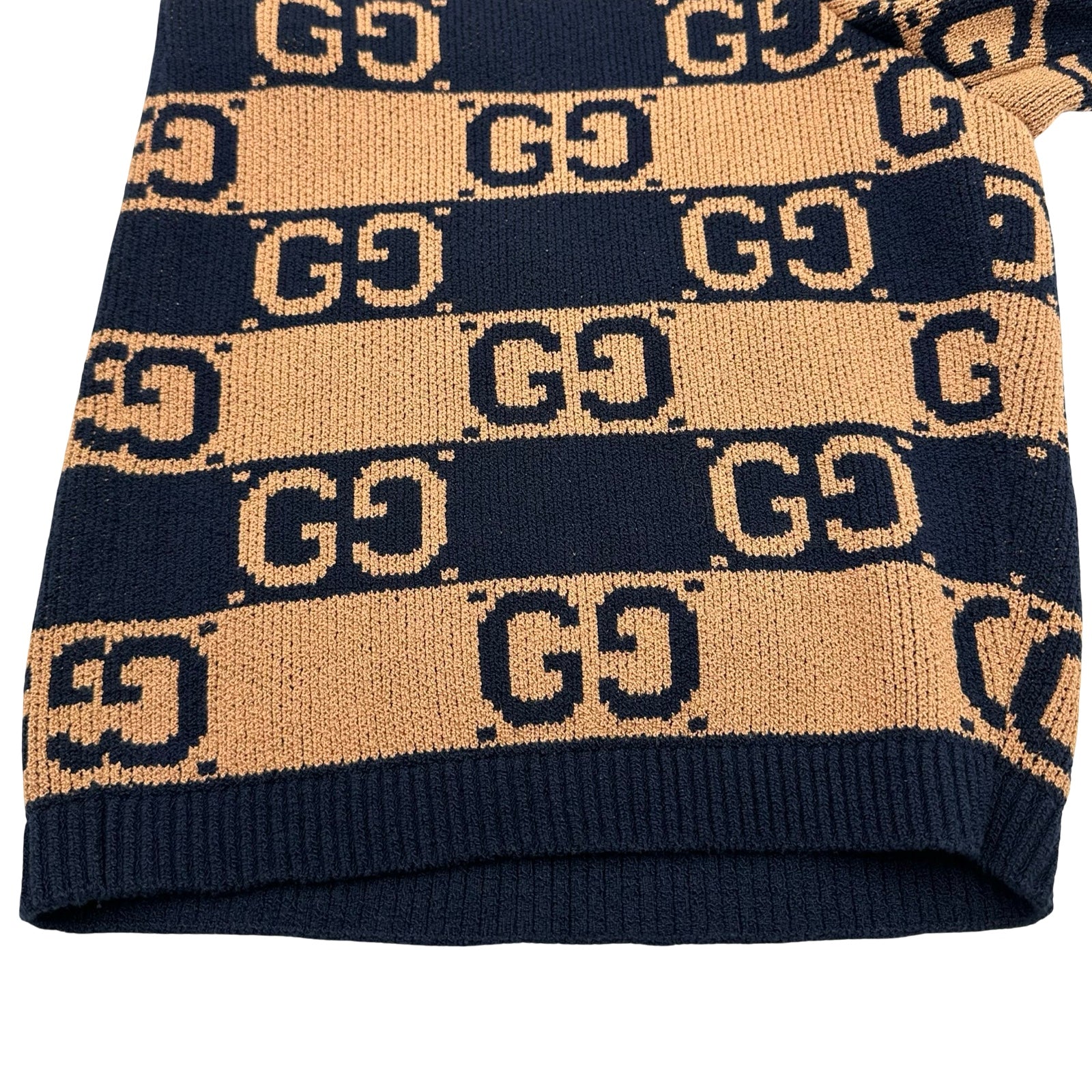 グッチ GUCCI GG総柄コットンニットハーフパンツ 752098 ネイビー