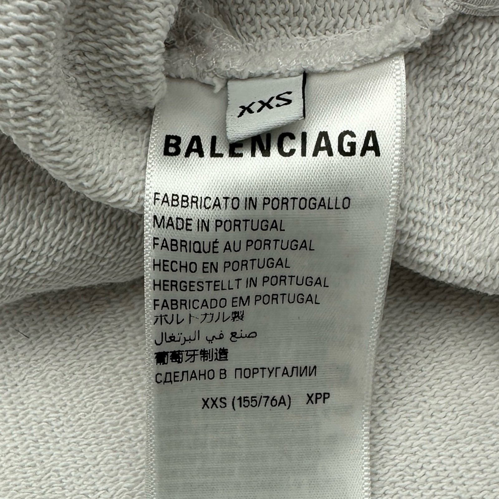 バレンシアガ BALENCIAGA テープロゴプルオーバーパーカー 744441 ホワイト コットン メンズ パーカー バレンシアガ BALENCIAGA テープロゴプルオーバーパーカー 744441