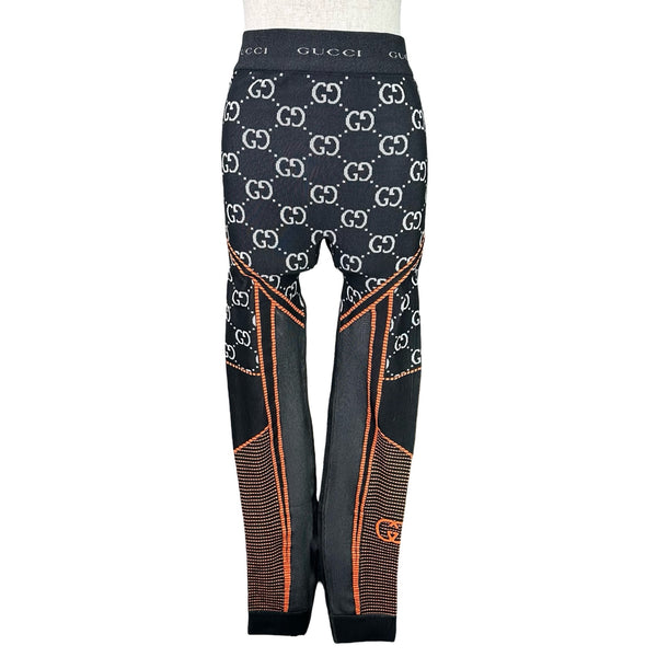 GUCCI ロゴジャガードレギンスSサイズ グッチ GUCCI GGジャガードレギンスパンツ 689203 ブラック ナイロン