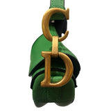 クリスチャン・ディオール Christian Dior サドルバッグ マイクロ ライトグリーン/ゴールド金具 レザー レディース ショルダーバッグ