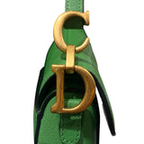 クリスチャン・ディオール Christian Dior サドルバッグ マイクロ ライトグリーン/ゴールド金具 レザー レディース ショルダーバッグ