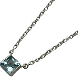 カルティエ Cartier タンクネックレス ホワイトゴールド 750 アクアマリン ジュエリー