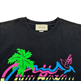 グッチ GUCCI HAWAIIロゴプリント半袖Tシャツ 616036 ブラック コットン メンズ 半袖Ｔシャツ