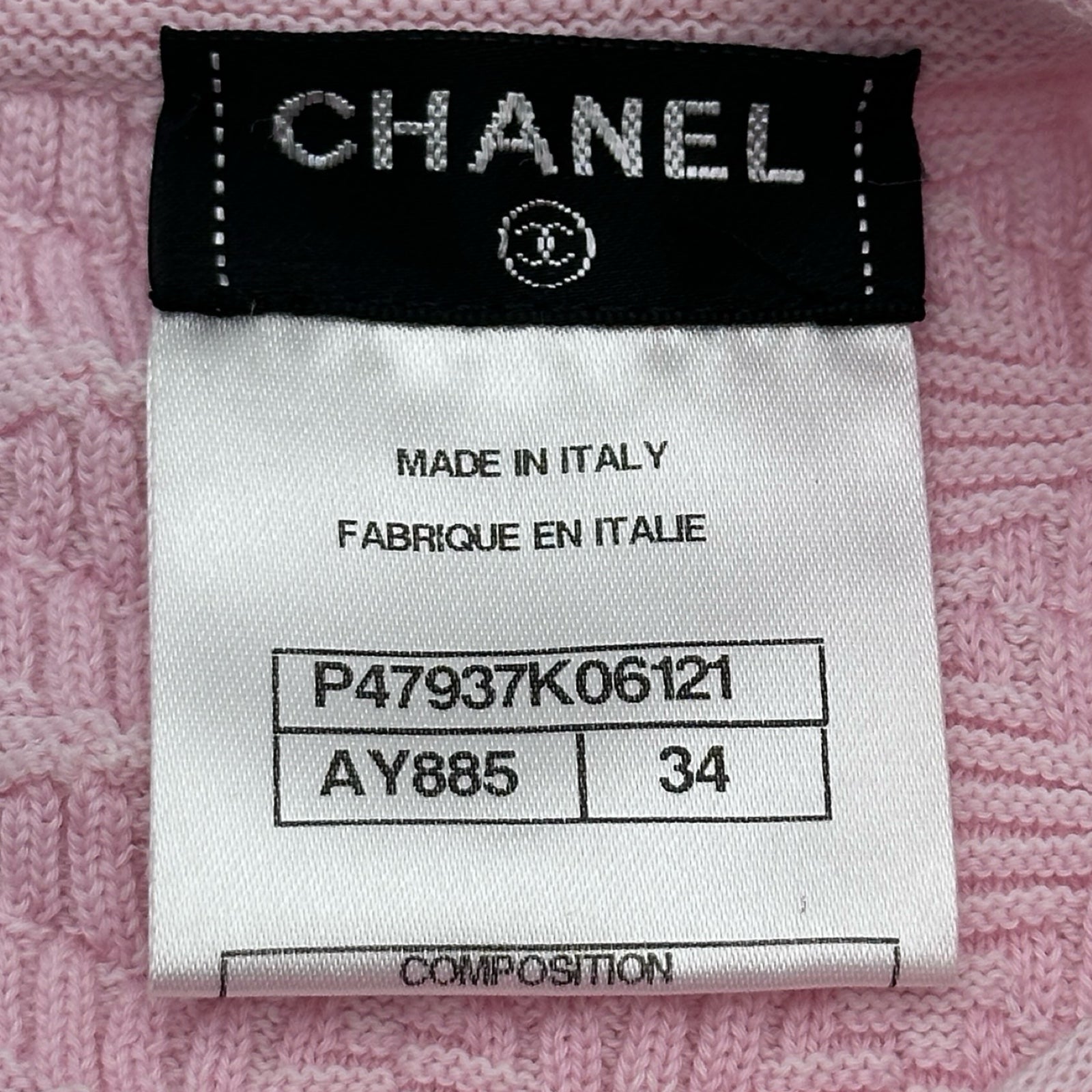 【CHANEL】シャネル スポーツライン サマーニット P21361V01278 コットン 黒/ピンク 03P レディース 半袖シャツ CHANEL - 【CHANEL】シャネル スポーツライン サマーニット