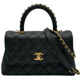 シャネル CHANEL ココハンドルXS A92990 ブラック ゴールド金具 キャビア レディース ショルダーバッグ