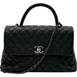 シャネル CHANEL ココハンドル32 A92992 21番台 ブラック シルバー金具 キャビア レディース ハンドバッグ