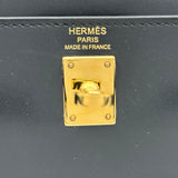 エルメス HERMES ケリー25 外縫い D刻 ブラック ゴールド金具 ボックスカーフ レディース ショルダーバッグ