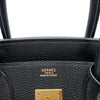 エルメス HERMES バーキン30 □F刻印 ブラック×ゴールド金具 フィヨルド レディース ハンドバッグ