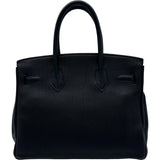 エルメス HERMES バーキン30 □F刻印 ブラック×ゴールド金具 フィヨルド レディース ハンドバッグ