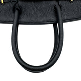 エルメス HERMES バーキン30 □F刻印 ブラック×ゴールド金具 フィヨルド レディース ハンドバッグ