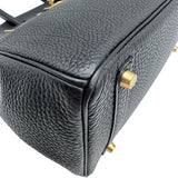エルメス HERMES バーキン30 □F刻印 ブラック×ゴールド金具 フィヨルド レディース ハンドバッグ