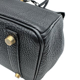 エルメス HERMES バーキン30 □F刻印 ブラック×ゴールド金具 フィヨルド レディース ハンドバッグ