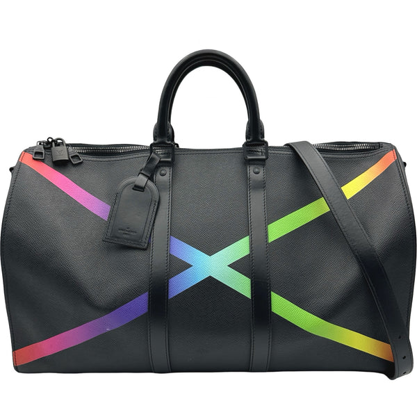 ルイ・ヴィトン LOUIS VUITTON キーポル・バンドリエール50 M30345 レインボー/ノワール タイガ メンズ ボストンバッグ ルイ・ヴィトン LOUIS VUITTON キーポル・バンドリエール50 M30345