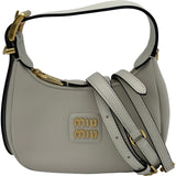ミュウミュウ miu miu ホーボーバッグ ホワイト レザー レディース ショルダーバッグ