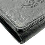 シャネル CHANEL スモールフラップウォレット AP4656 27番台 ブラック ゴールド金具 キャビア レディース 三つ折り財布