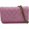シャネル CHANEL マトラッセチェーンウォレット AP0250 ピンク ゴールド金具 キャビア レディース ショルダーバッグ