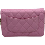 シャネル CHANEL マトラッセチェーンウォレット AP0250 ピンク ゴールド金具 キャビア レディース ショルダーバッグ