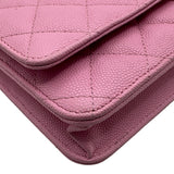 シャネル CHANEL マトラッセチェーンウォレット AP0250 ピンク ゴールド金具 キャビア レディース ショルダーバッグ