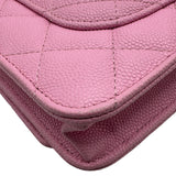 シャネル CHANEL マトラッセチェーンウォレット AP0250 ピンク ゴールド金具 キャビア レディース ショルダーバッグ