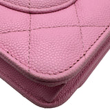 シャネル CHANEL マトラッセチェーンウォレット AP0250 ピンク ゴールド金具 キャビア レディース ショルダーバッグ
