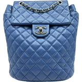 シャネル CHANEL マトラッセ バックパック 23番台 ブルー シルバー金具 ラム レディース リュック・デイパック