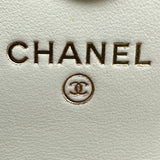 シャネル CHANEL マトラッセミニチェーンウォレット AP1628 30番台 ホワイト ゴールド金具 ラム レディース ショルダーバッグ