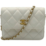シャネル CHANEL マトラッセミニチェーンウォレット AP1628 30番台 ホワイト ゴールド金具 ラム レディース ショルダーバッグ