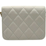 シャネル CHANEL マトラッセミニチェーンウォレット AP1628 30番台 ホワイト ゴールド金具 ラム レディース ショルダーバッグ