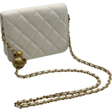 シャネル CHANEL マトラッセミニチェーンウォレット AP1628 30番台 ホワイト ゴールド金具 ラム レディース ショルダーバッグ