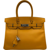 エルメス HERMES バーキン30 P刻印（2012年製） ムスタード シルバー金具 エプソン レディース ハンドバッグ