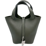 エルメス HERMES ピコタンロック PM A刻印 ヴェールオリーブ シルバー金具 トリヨン レディース ハンドバッグ