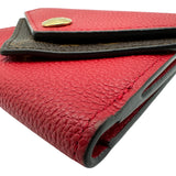 ルイ・ヴィトン LOUIS VUITTON ポルトフォイユ・ドゥブルV コンパクト M64419 レッド/ブラウン モノグラム/レザー レディース 三つ折り財布