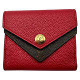 ルイ・ヴィトン LOUIS VUITTON ポルトフォイユ・ドゥブルV コンパクト M64419 レッド/ブラウン モノグラム/レザー レディース 三つ折り財布