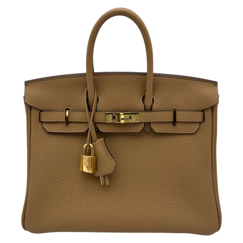 バーキン トゴ ナチュラル（ミルクティー） ゴールド金具 ハンドバッグ エルメス HERMES バーキン25 W刻 ビスキュイ/ゴールド金具 トゴ