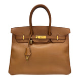 エルメス HERMES バーキン35 〇Y刻 シガール ゴールド金具 クシュベル レディース ハンドバッグ