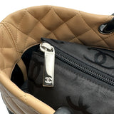 シャネル CHANEL カンボンライントート ラージ A25169 8番台 ベージュ/ブラック ラムスキン レディース ハンドバッグ