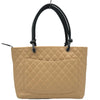 シャネル CHANEL カンボンライントート ラージ A25169 8番台 ベージュ/ブラック ラムスキン レディース ハンドバッグ