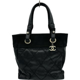 シャネル CHANEL パリビアリッツトートPM A34208 12番台 ブラック コーティングキャンバス レディース トートバッグ
