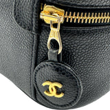シャネル CHANEL ココマーク バニティバッグ A01997 3番台 ブラック ゴールド金具 キャビアスキン レディース ハンドバッグ