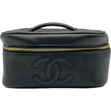 シャネル CHANEL ココマーク バニティバッグ A01997 3番台 ブラック ゴールド金具 キャビアスキン レディース ハンドバッグ