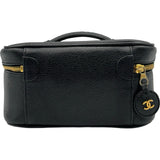 シャネル CHANEL ココマーク バニティバッグ A01997 3番台 ブラック ゴールド金具 キャビアスキン レディース ハンドバッグ
