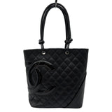 シャネル CHANEL カンボンライン トートミディアム A25167 10番台 ブラック ラムスキン レディース トートバッグ