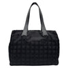 シャネル CHANEL ニュートラベルライントートMM A15991 9番台 ブラック ナイロンジャガード レディース トートバッグ
