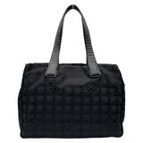 シャネル CHANEL ニュートラベルライントートMM A15991 9番台 ブラック ナイロンジャガード レディース トートバッグ
