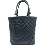 シャネル CHANEL カンボンライントート ミディアム A25167 9番台 ブラック ラムスキン レディース ハンドバッグ