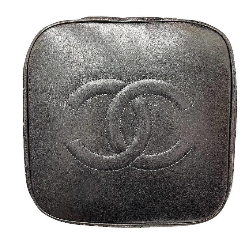 シャネル CHANEL トップハンドルバニティバッグ ブラック ゴールド金具